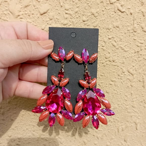 ✨NEW CRYSTAL EARRINGS COLLECTION✨ Smoky Cubic Zirconia Brass Colour Earr… - Picture 2 of 15